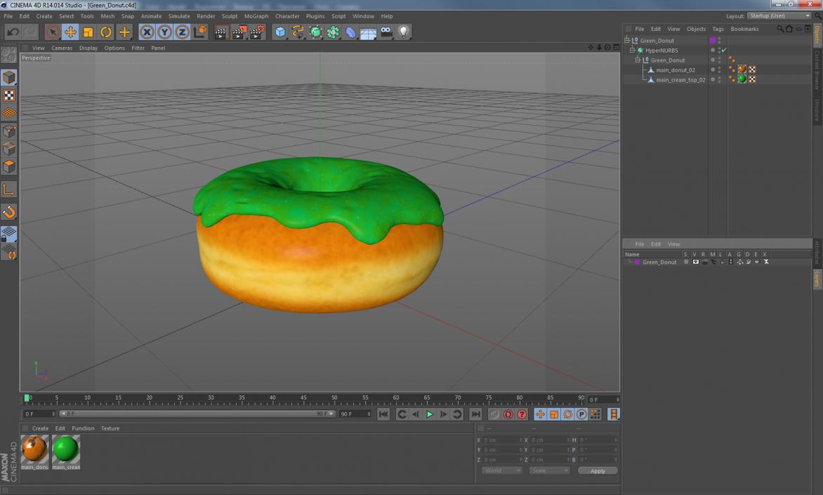 3D Green Donut