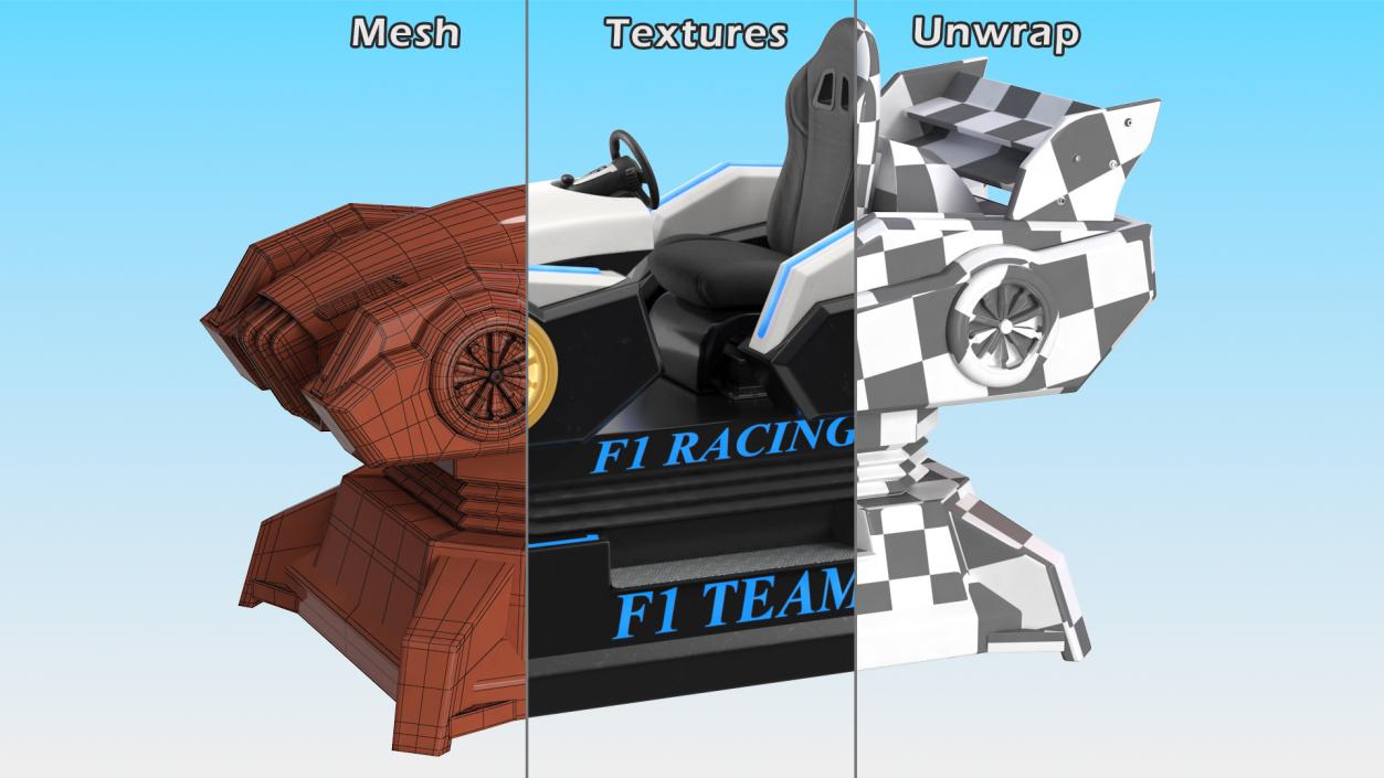 3D model Virtual Reality Racing Game On