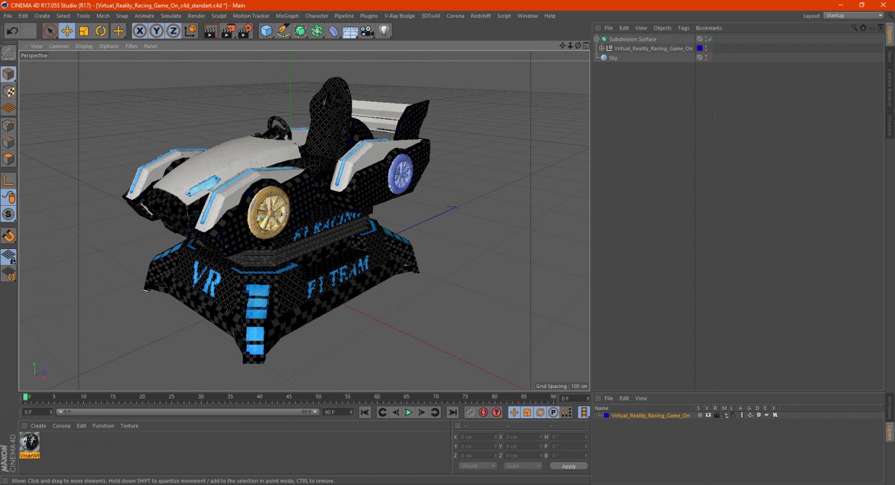 3D model Virtual Reality Racing Game On