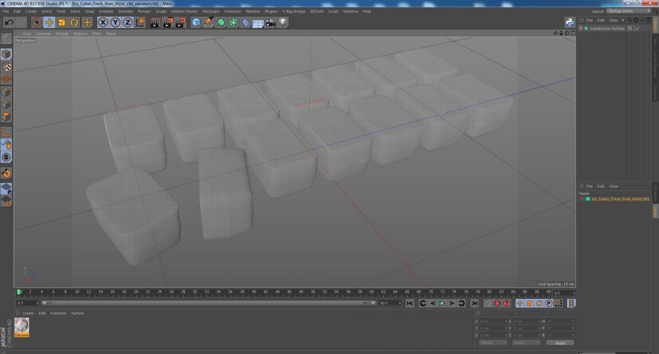 3D model Ice Cubes Fresh from Mold