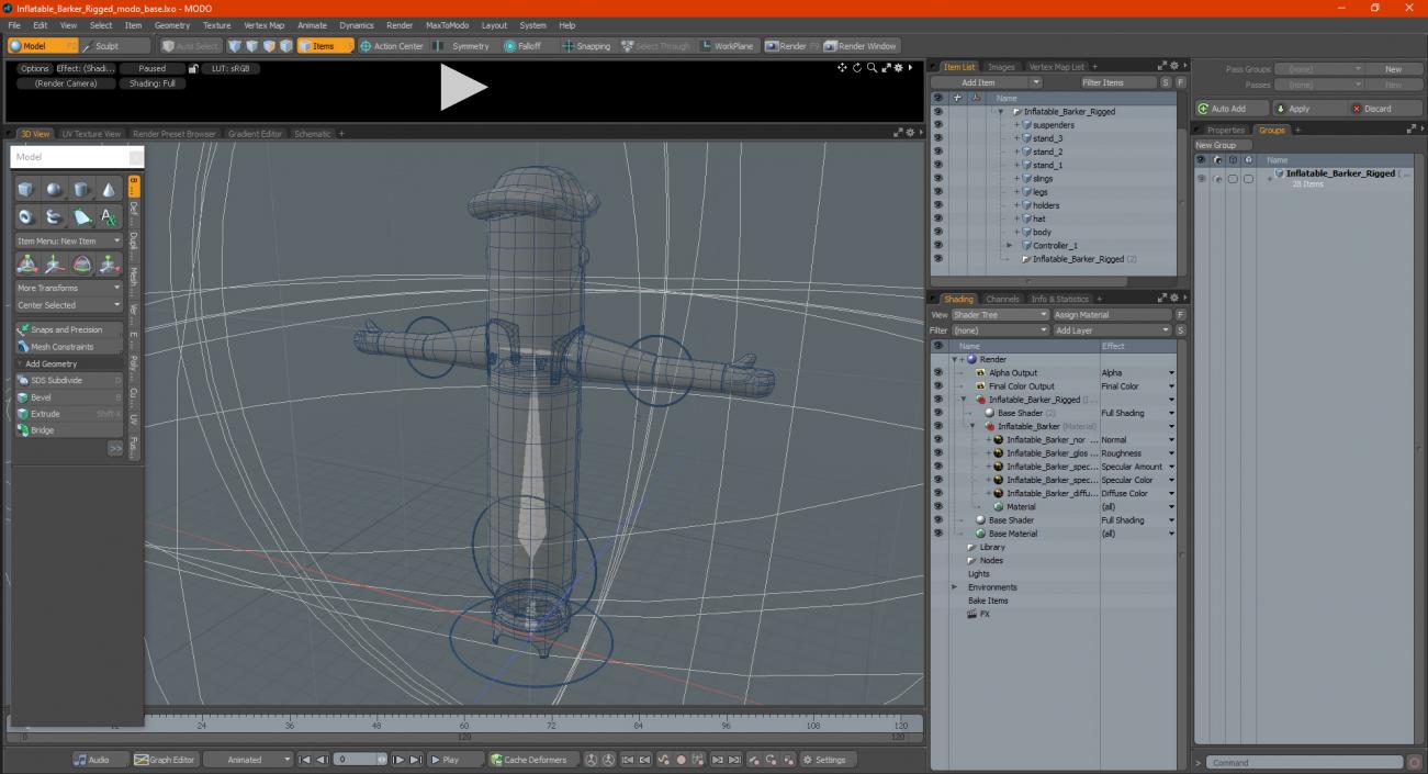 3D Inflatable Barker Rigged for Modo model