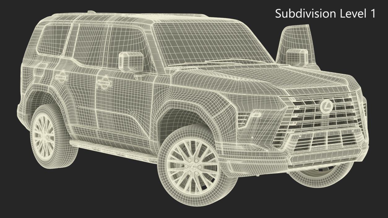 3D Lexus GX 550 SUV White Rigged for Maya model