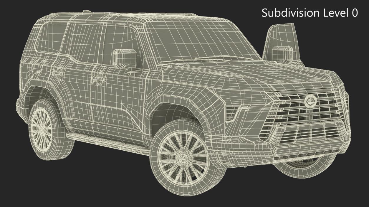 3D Lexus GX 550 SUV White Rigged for Maya model