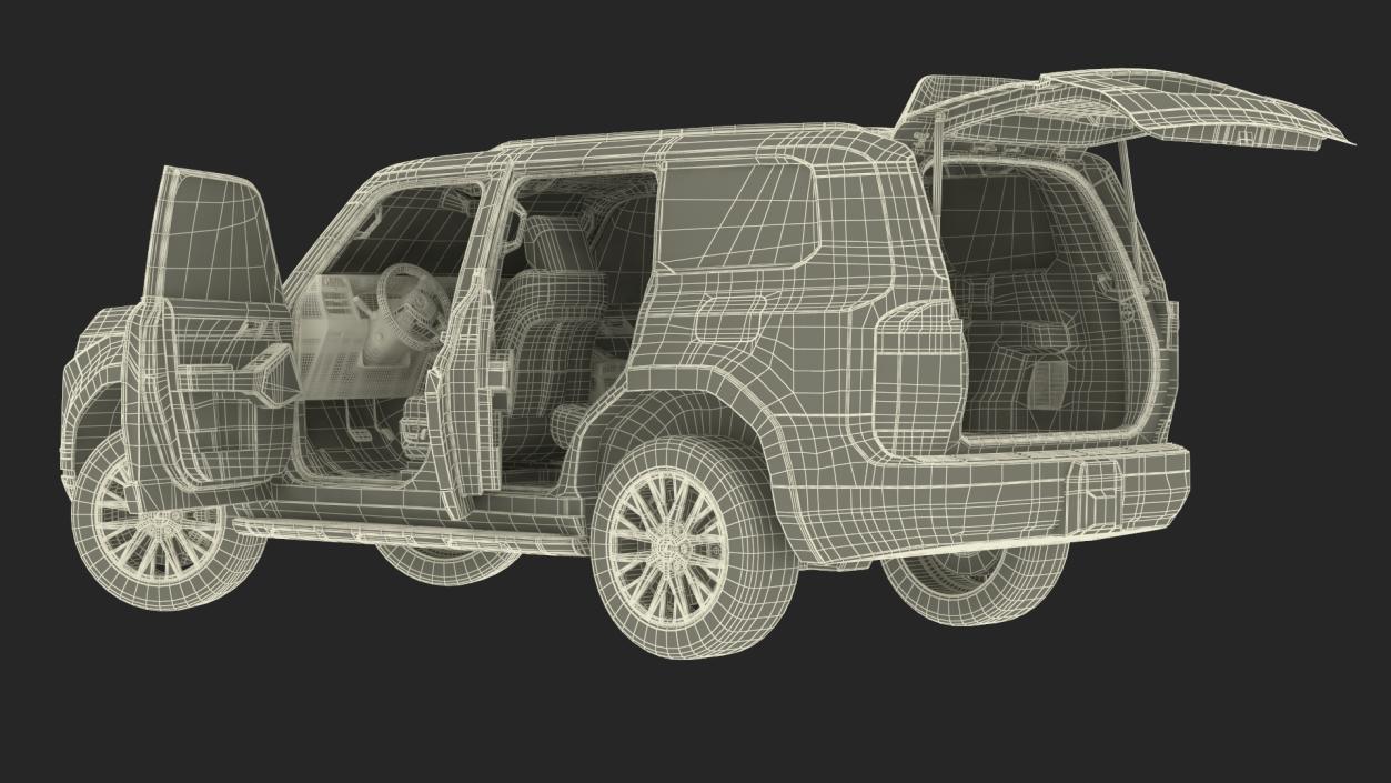 3D Lexus GX 550 SUV White Rigged for Maya model