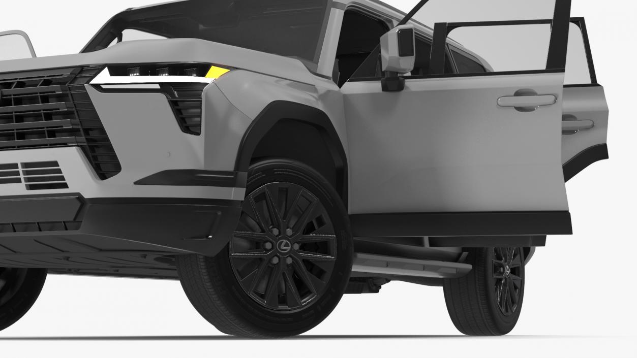 3D Lexus GX 550 SUV White Rigged for Maya model