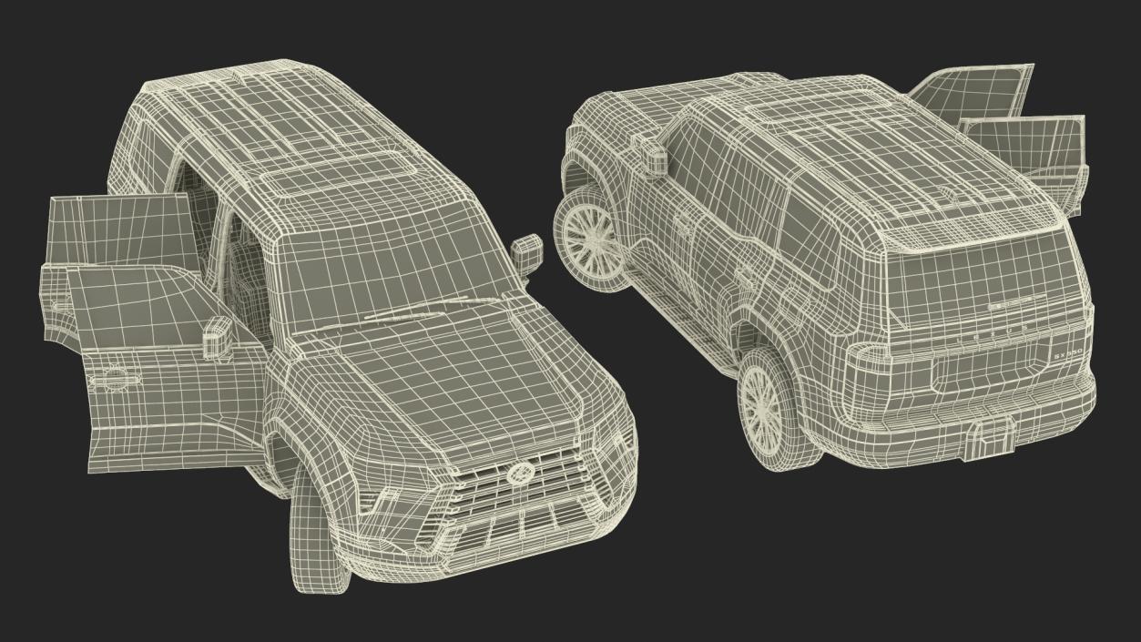 3D Lexus GX 550 SUV White Rigged for Maya model