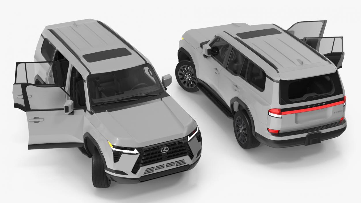 3D Lexus GX 550 SUV White Rigged for Maya model