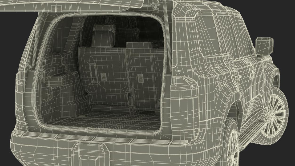 3D Lexus GX 550 SUV White Rigged for Maya model