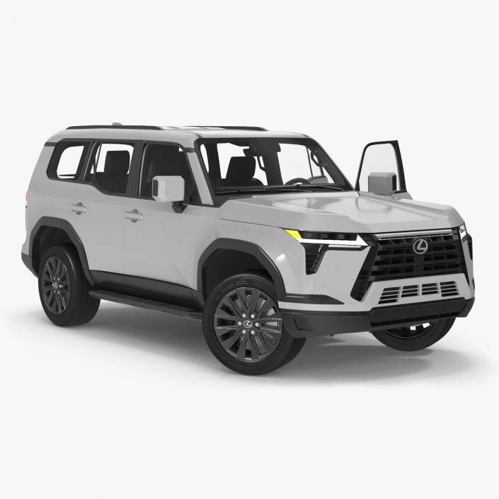 3D Lexus GX 550 SUV White Rigged for Maya model