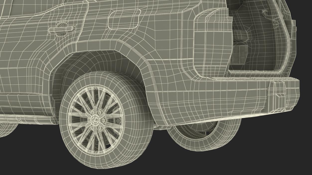 3D Lexus GX 550 SUV White Rigged for Maya model