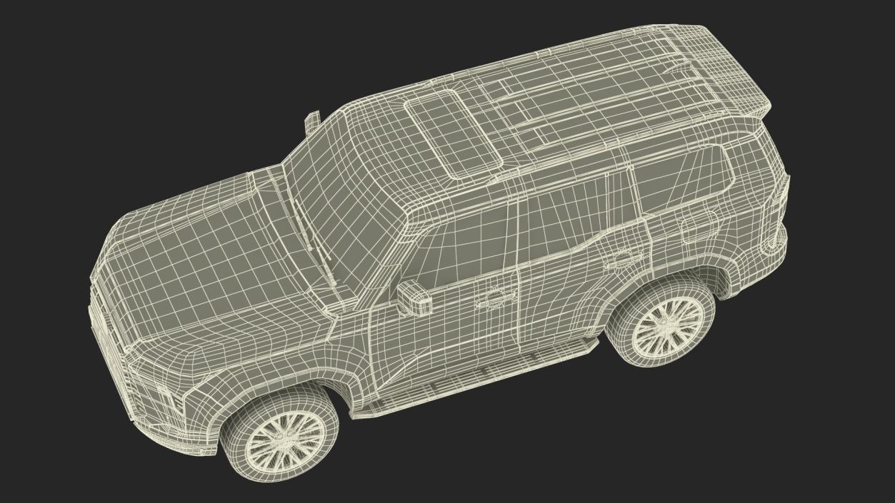 3D Lexus GX 550 SUV White Rigged for Maya model