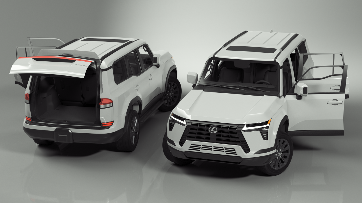 3D Lexus GX 550 SUV White Rigged for Maya model