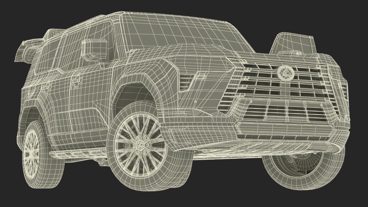 3D Lexus GX 550 SUV White Rigged for Maya model