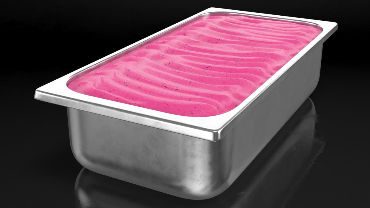 Blueberry Ice Cream Tray Untouched Surface 3D