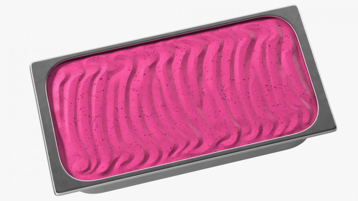 Blueberry Ice Cream Tray Untouched Surface 3D