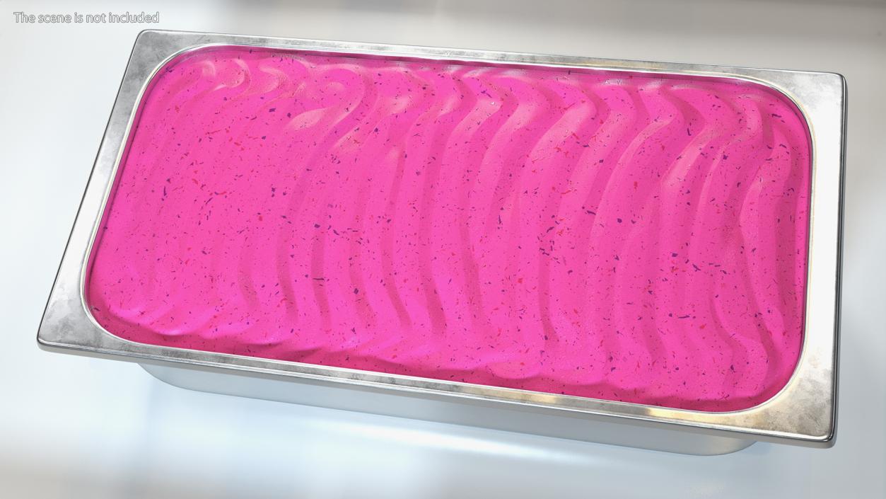 Blueberry Ice Cream Tray Untouched Surface 3D