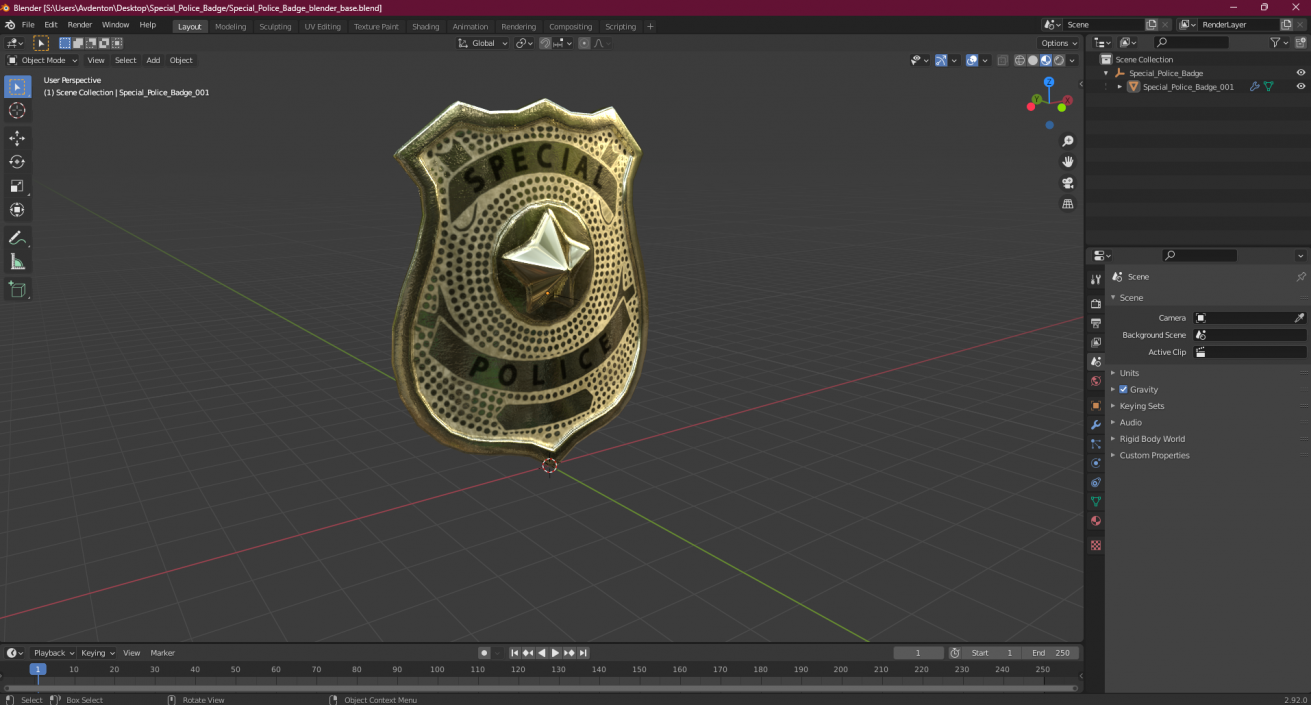 3D model Special Police Badge