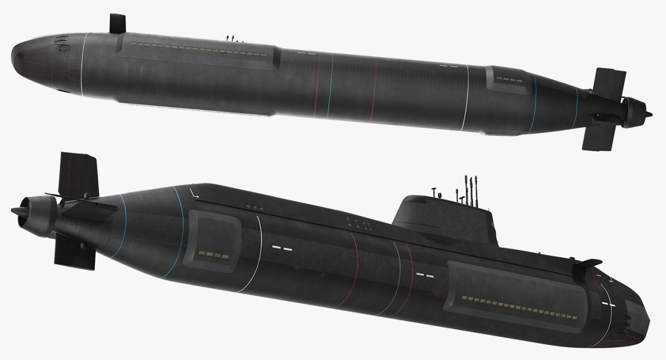 3D HMS Artful Astute Class Nuclear Powered Submarine Rigged