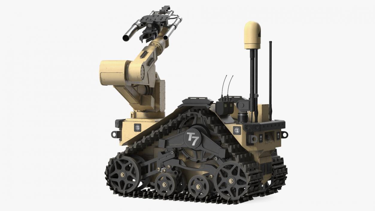 3D Old Robotic System Harris T7 Beige Rigged