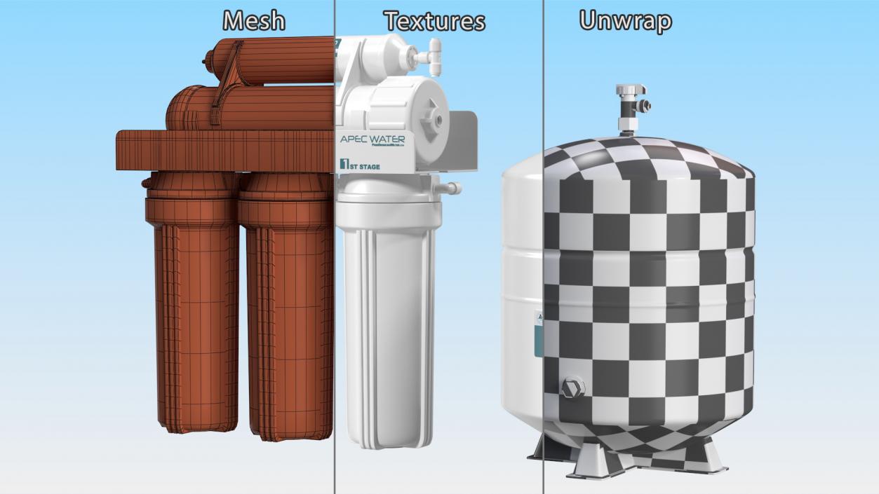 3D Apec Water Filtration System model