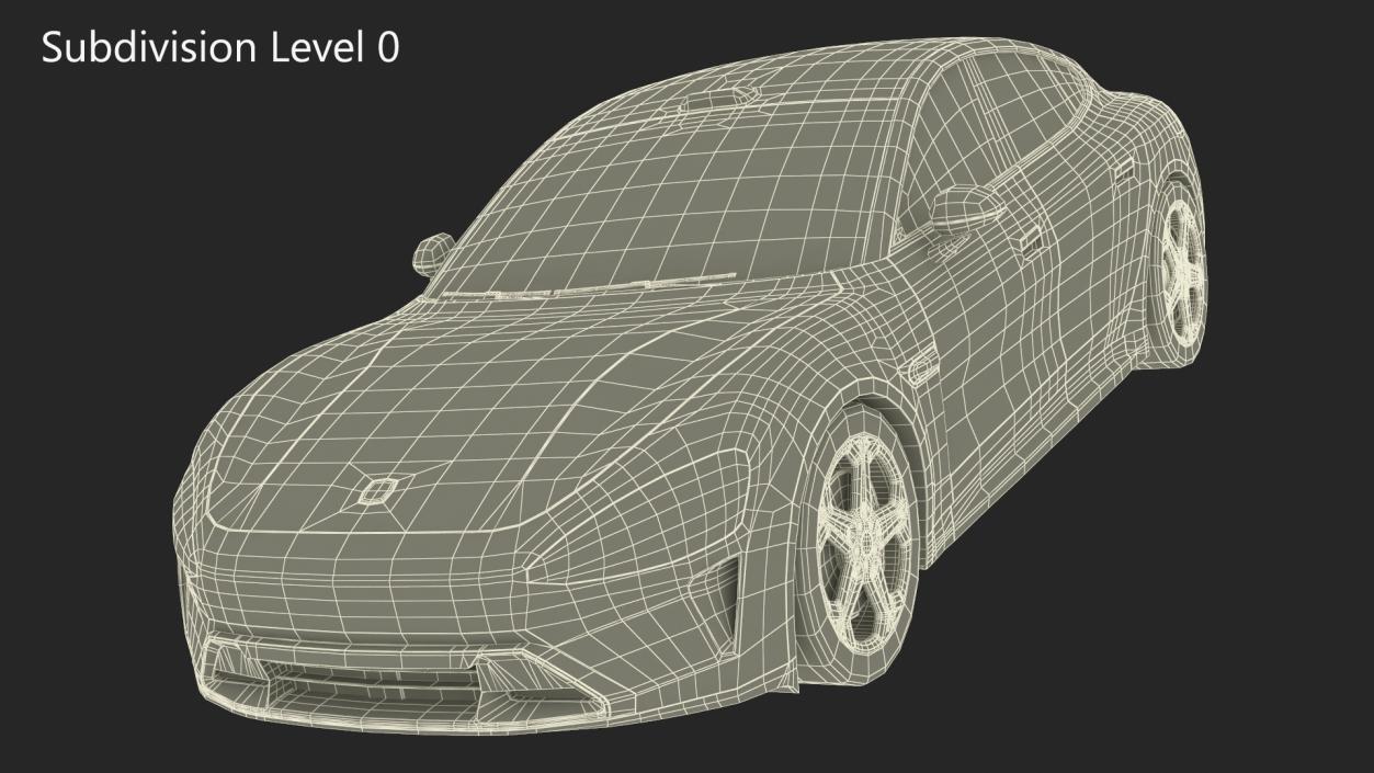 3D Xiaomi SU7 EV Car 2023 Mineral Grey Simplified