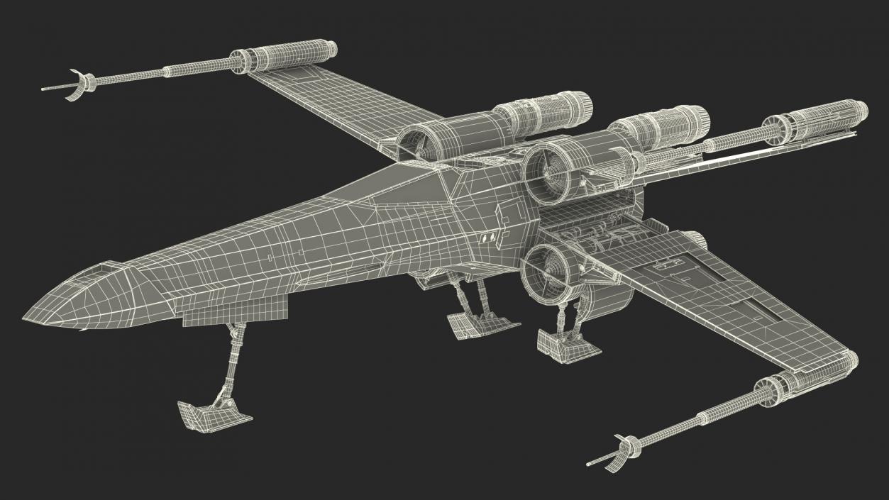 3D model X-Wing Starfighter Rigged