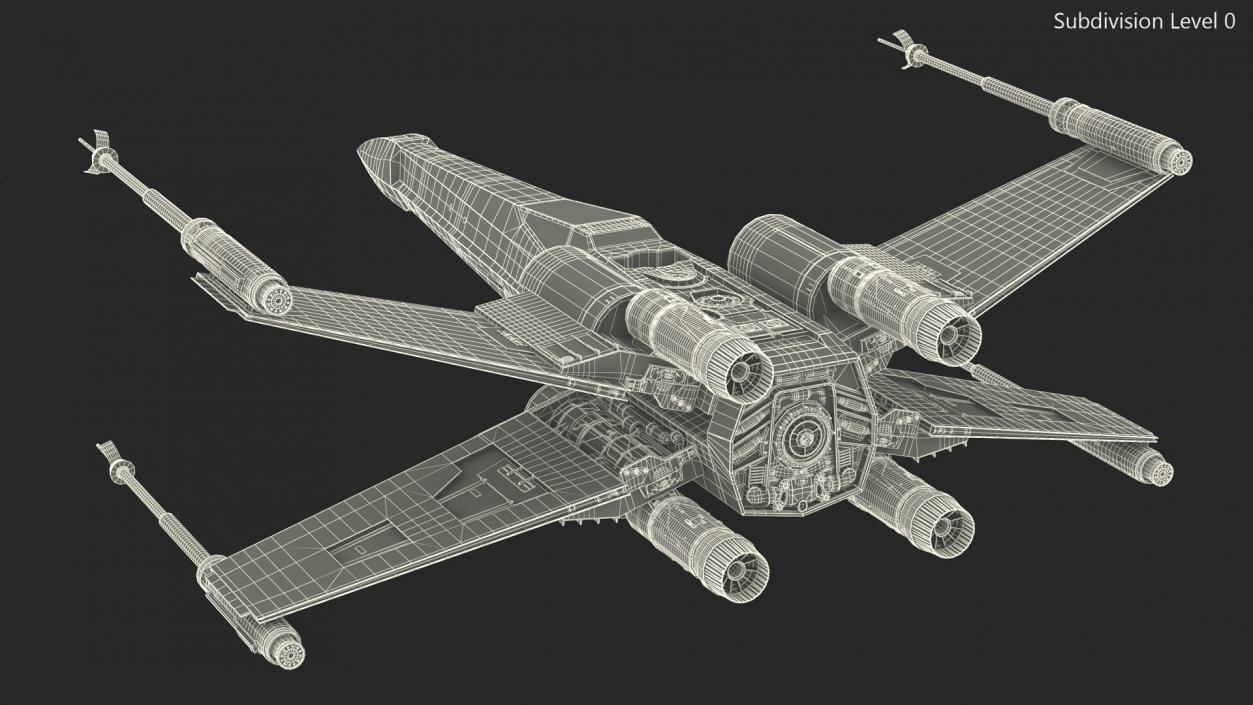 3D model X-Wing Starfighter Rigged