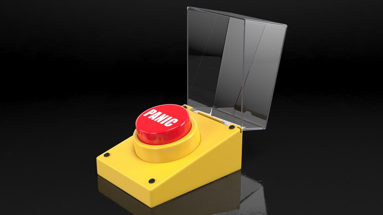 3D Red Panic Button