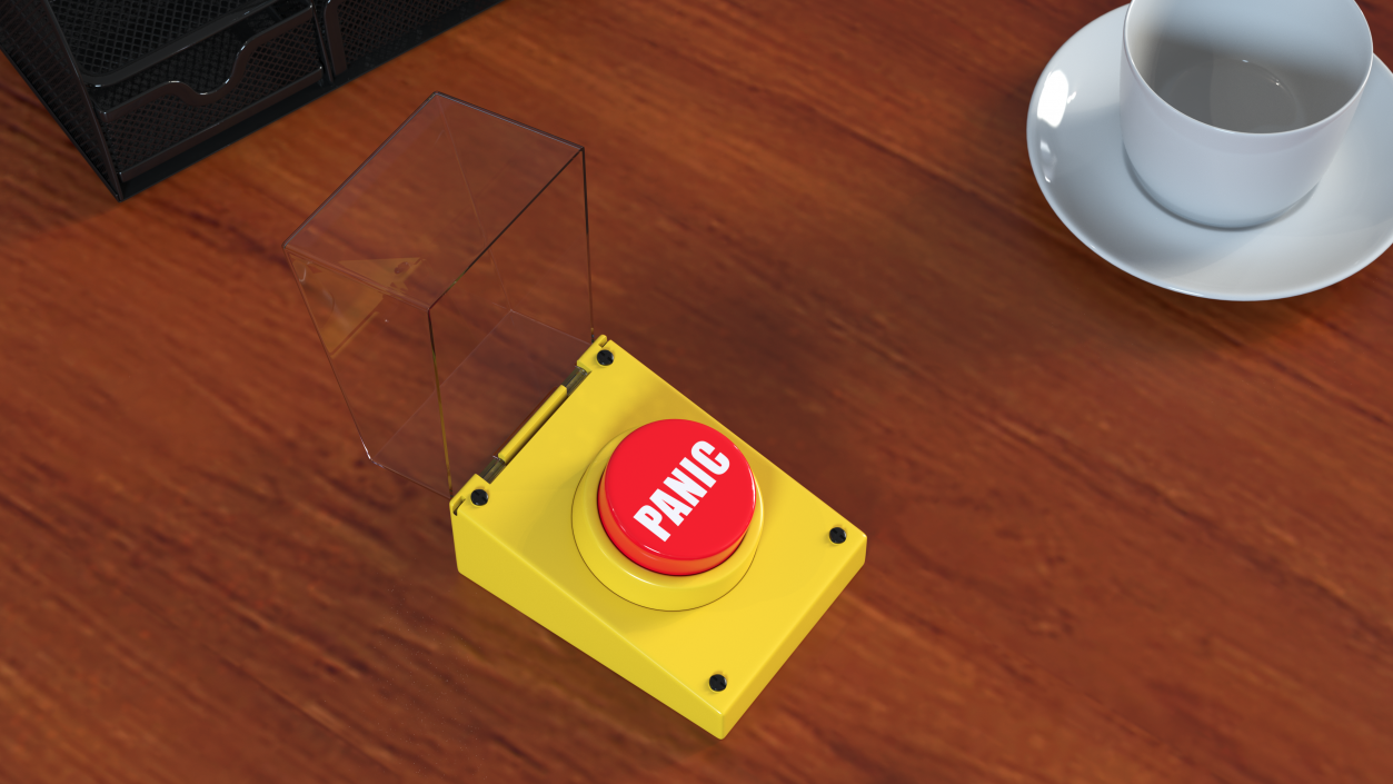 3D Red Panic Button