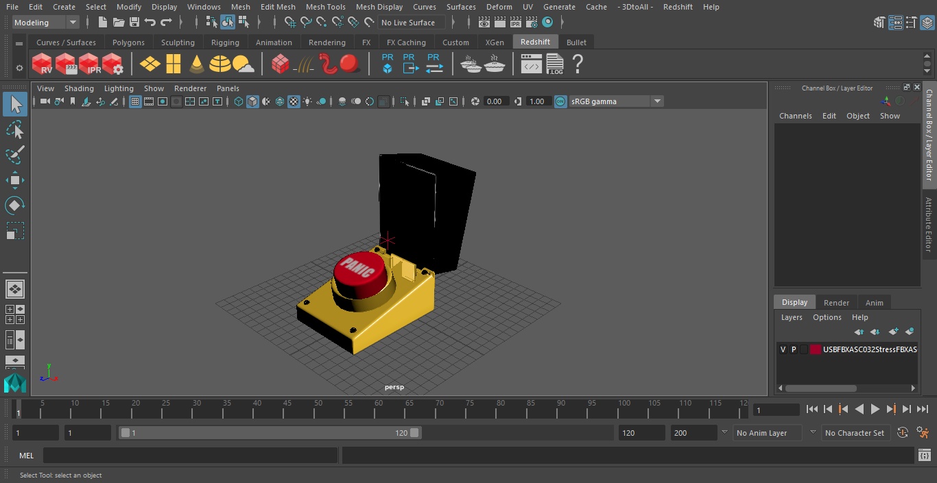 3D Red Panic Button