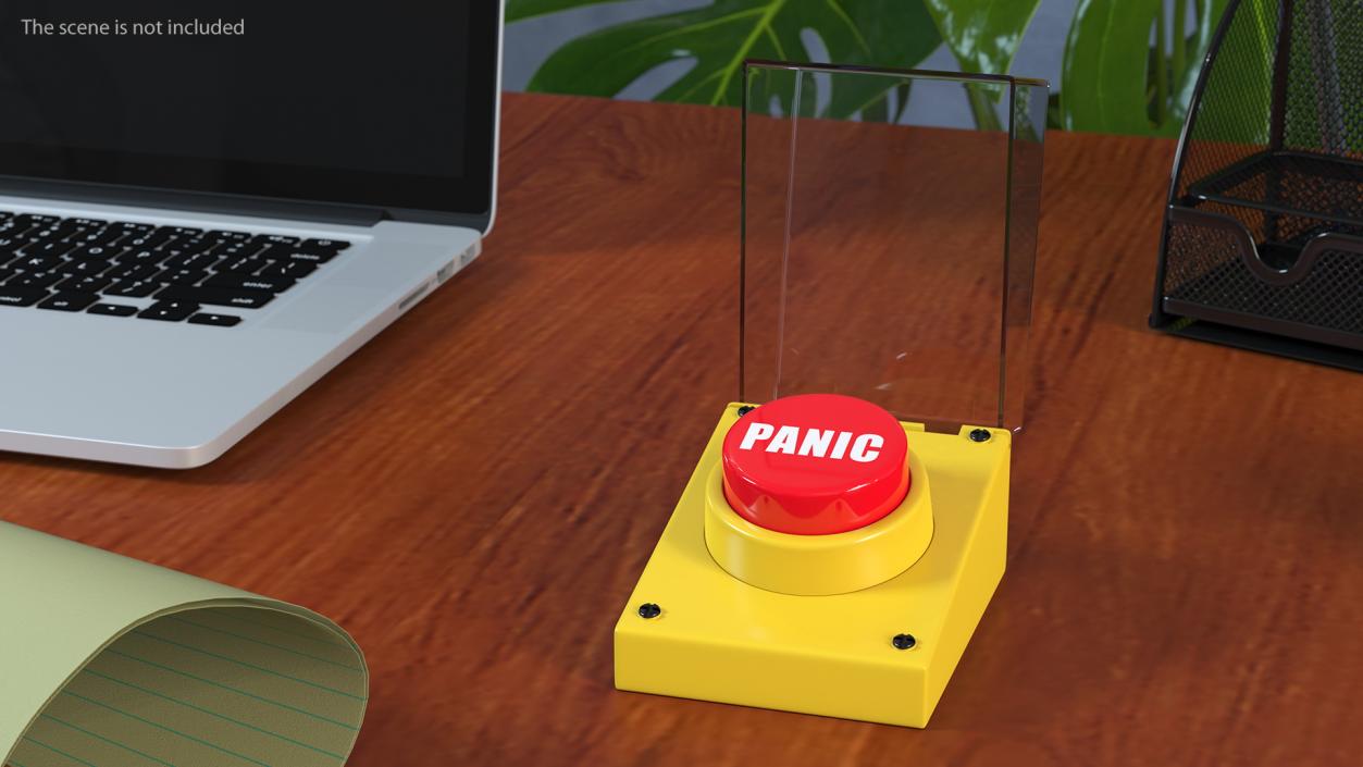 3D Red Panic Button