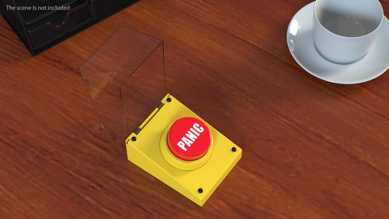 3D Red Panic Button