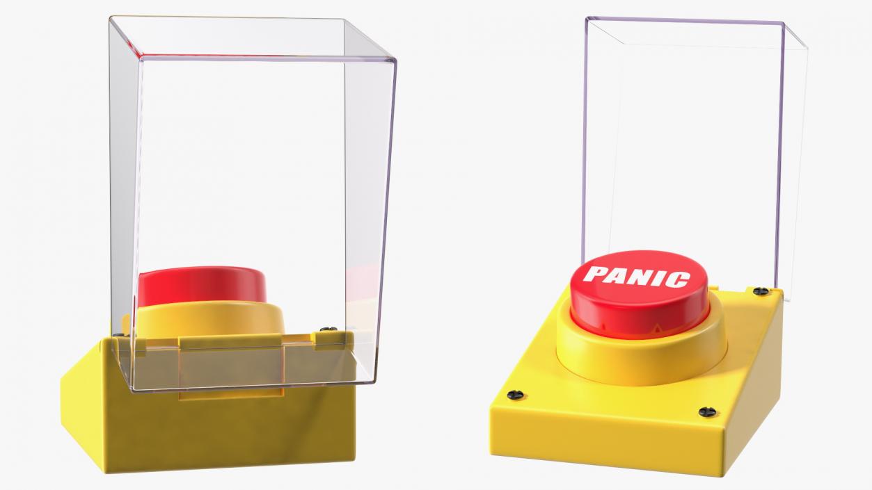 3D Red Panic Button