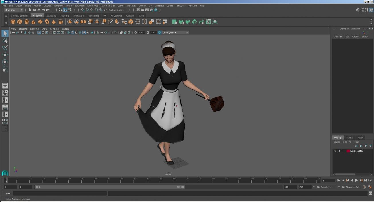 3D Maid Curtsy