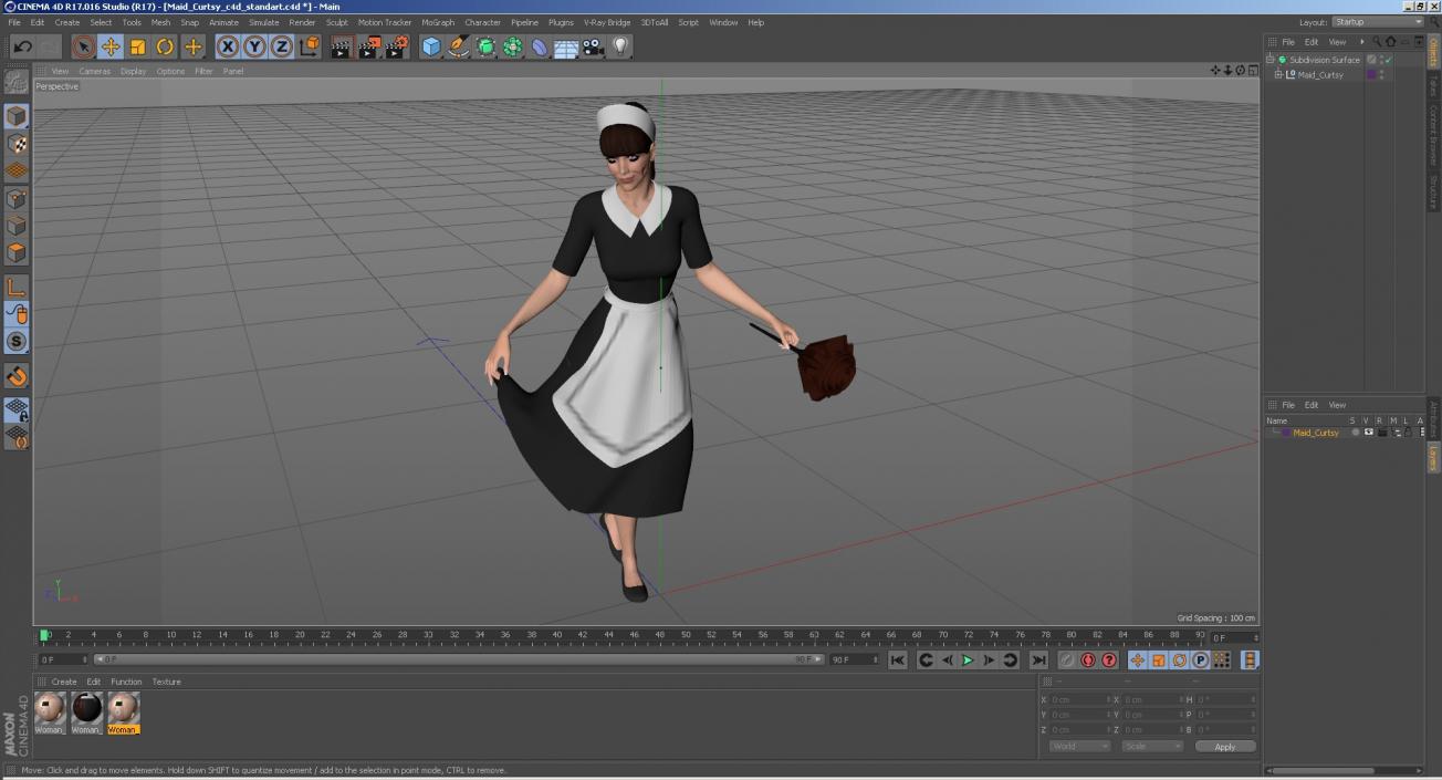 3D Maid Curtsy