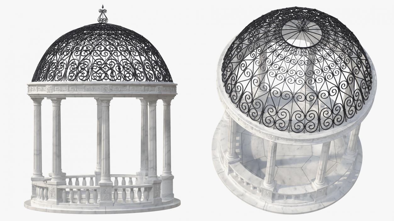 3D Marble Stone Garden Gazebo