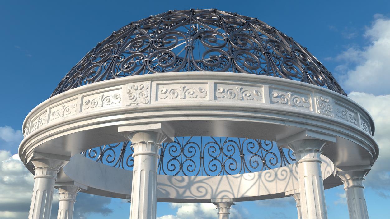 3D Marble Stone Garden Gazebo