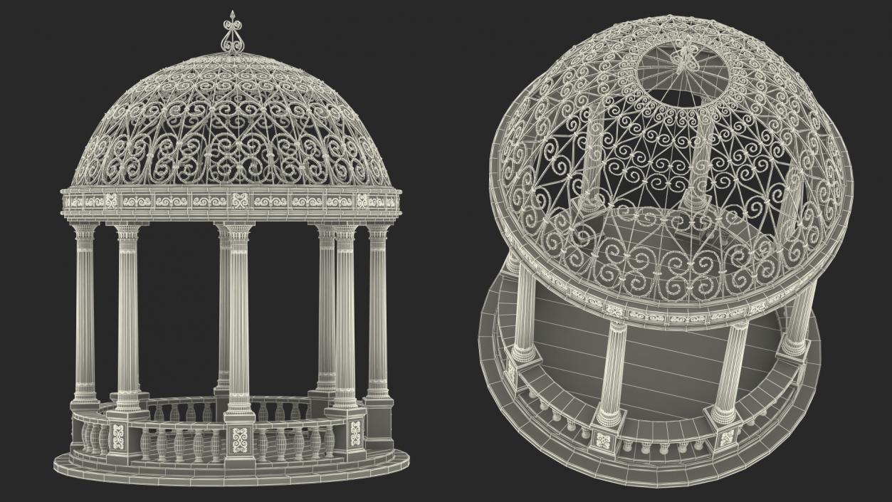 3D Marble Stone Garden Gazebo