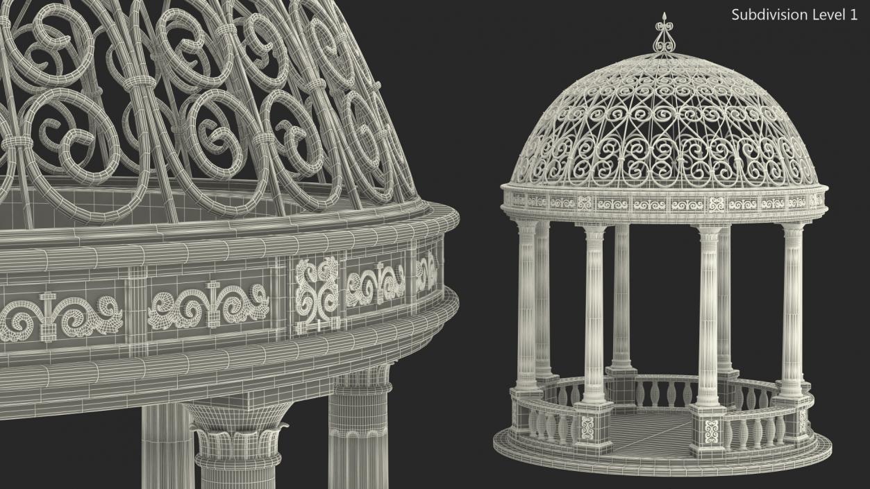 3D Marble Stone Garden Gazebo