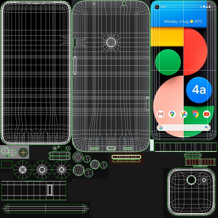 5G Mobile Phone Google Pixel 4a Just Black 3D