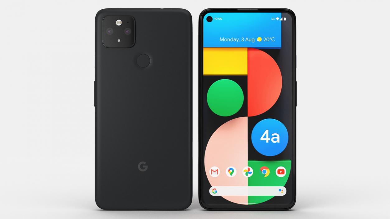 5G Mobile Phone Google Pixel 4a Just Black 3D