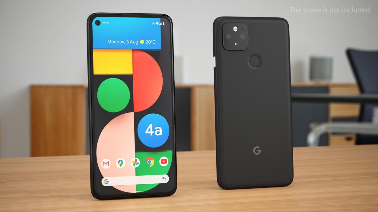 5G Mobile Phone Google Pixel 4a Just Black 3D