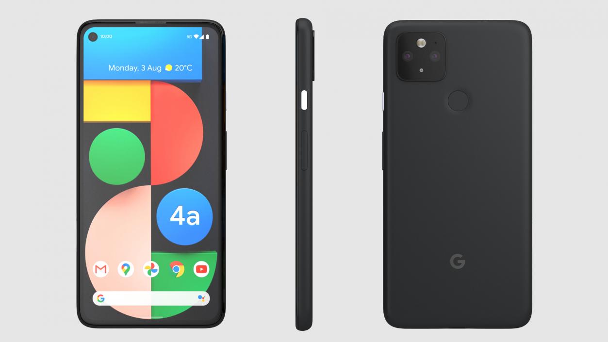 5G Mobile Phone Google Pixel 4a Just Black 3D