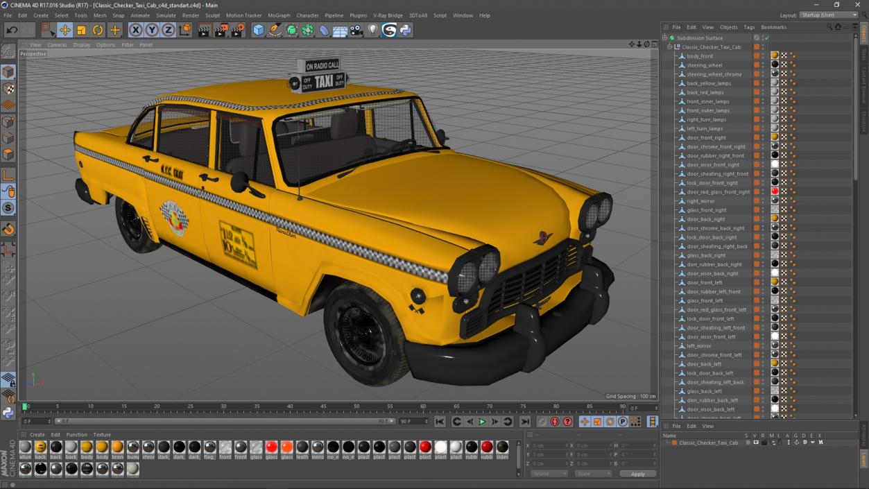 Classic Checker Taxi Cab 3D model