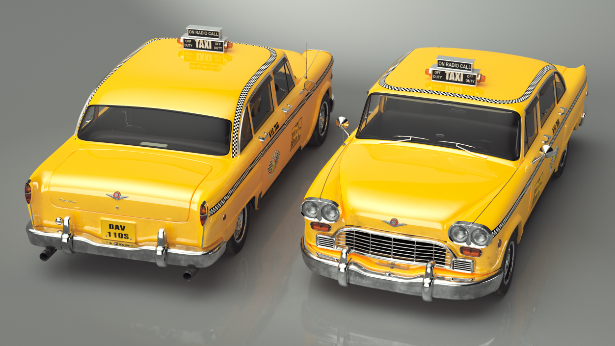 Classic Checker Taxi Cab 3D model