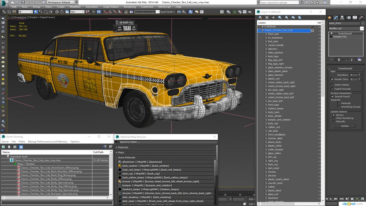 Classic Checker Taxi Cab 3D model