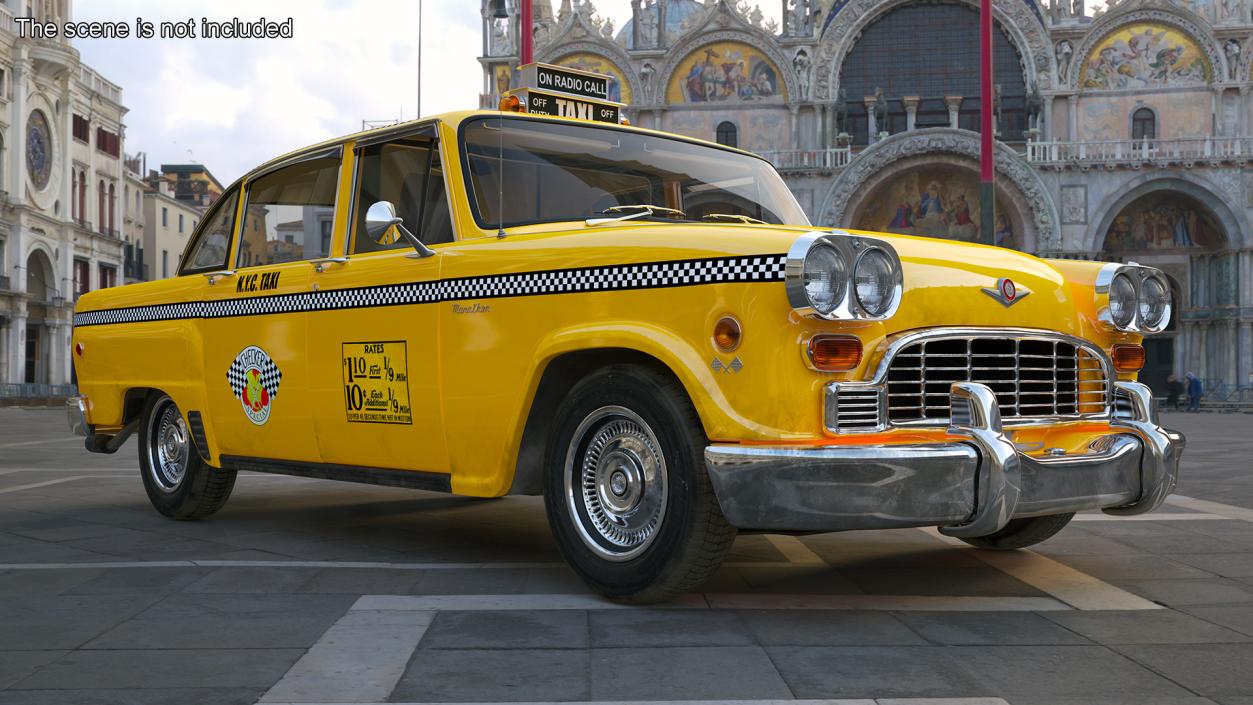 Classic Checker Taxi Cab 3D model