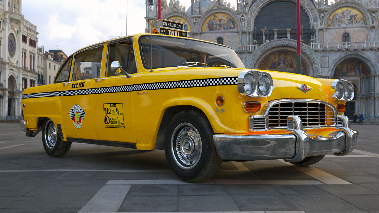 Classic Checker Taxi Cab 3D model