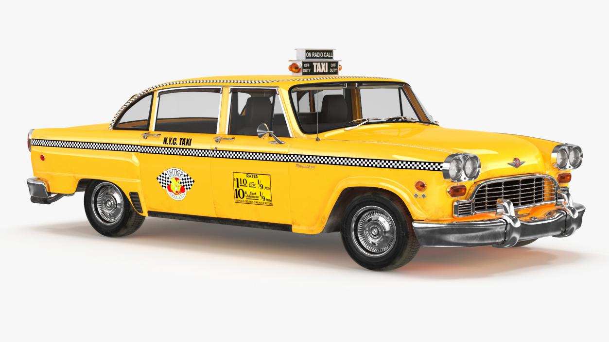 Classic Checker Taxi Cab 3D model