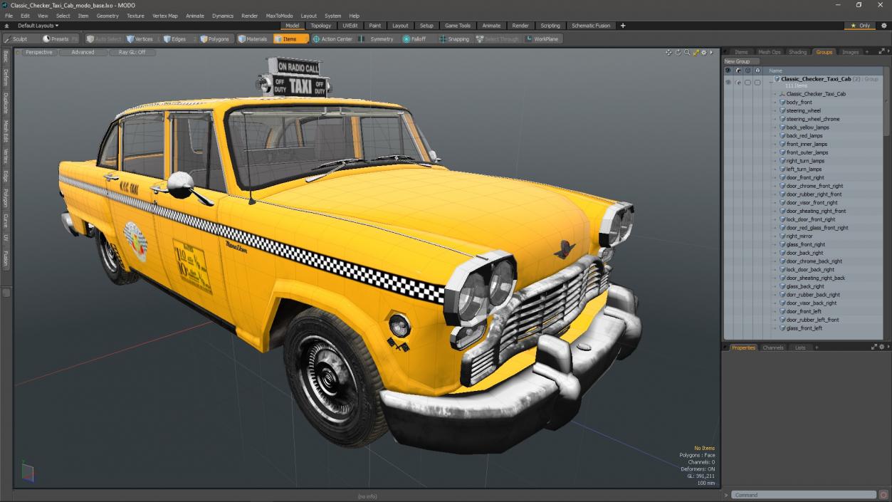 Classic Checker Taxi Cab 3D model